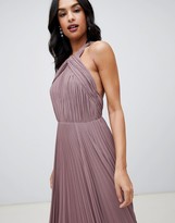 Thumbnail for your product : ASOS DESIGN pleated bodice halter maxi dress