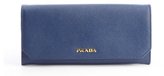 Thumbnail for your product : Prada navy leather logo stamp continental wallet