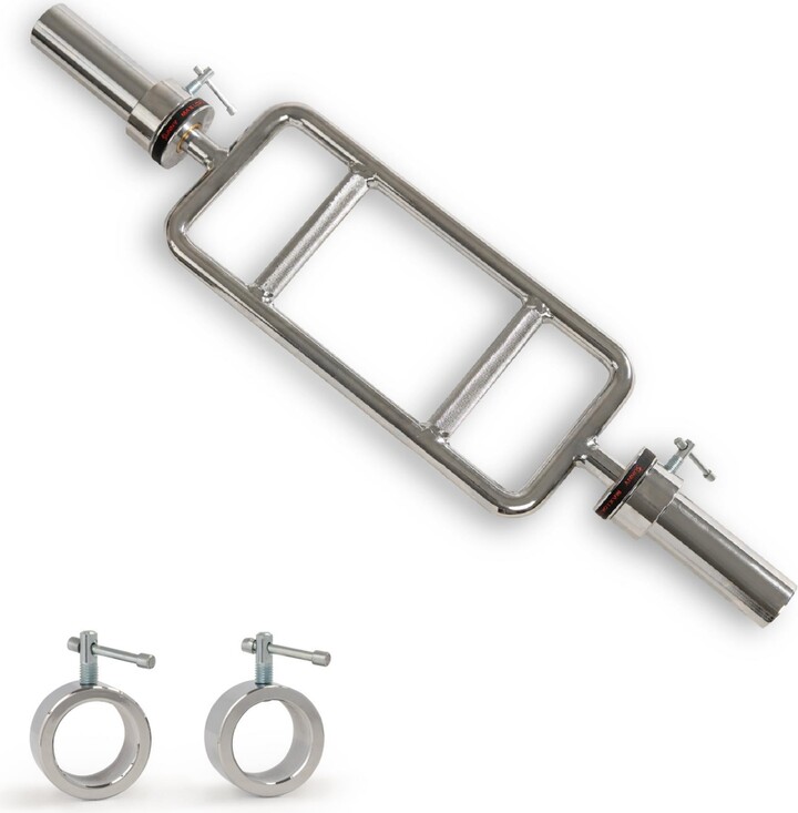 Sunny Health & Fitness Olympic Tricep Bar with Spin-Lock Ring Collars
