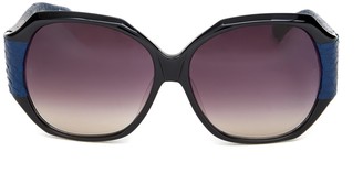 Linda Farrow Women's Plastic & Snakeskin Oversize Hexagonal Sunglasses