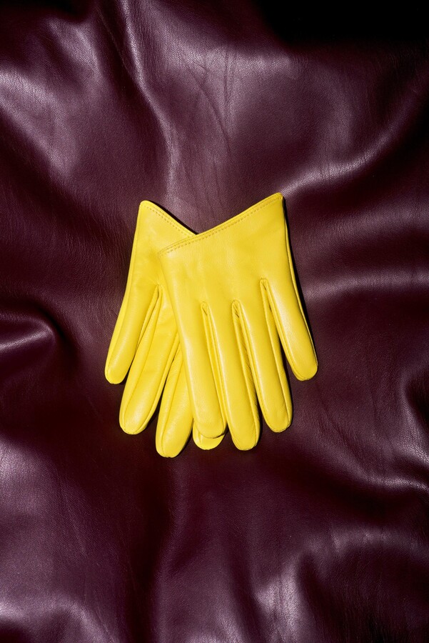 Yellow Leather Gloves, Fingerless Fully Customizable Women Accessories, Fall Clothing, Handmade Gloves, Best Gift