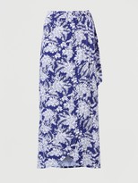 Thumbnail for your product : Very Petite Wrap Jersey Maxi Skirt - Navy/Print