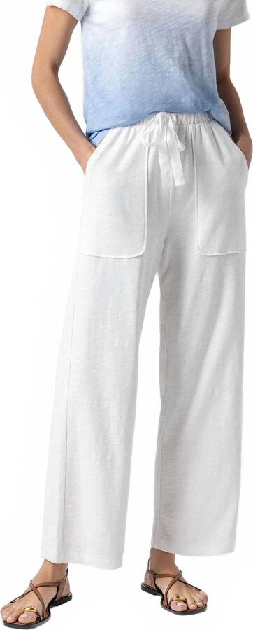 Lilla P Knit Drawstring Pant In White