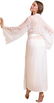 Plus size white lace robe clearance