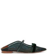 Thumbnail for your product : Malone Souliers Marguerite Luwolt Backless Mesh Flats - Womens - Dark Green