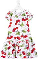 Thumbnail for your product : MonnaLisa Cherry Print Ruffle Hem Dress