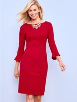 Thumbnail for your product : Talbots Flounced-Sleeve Ponte Sheath Dress