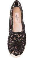 Thumbnail for your product : Valentino Glamorous Mesh & Crochet Knit Espadrilles in Black
