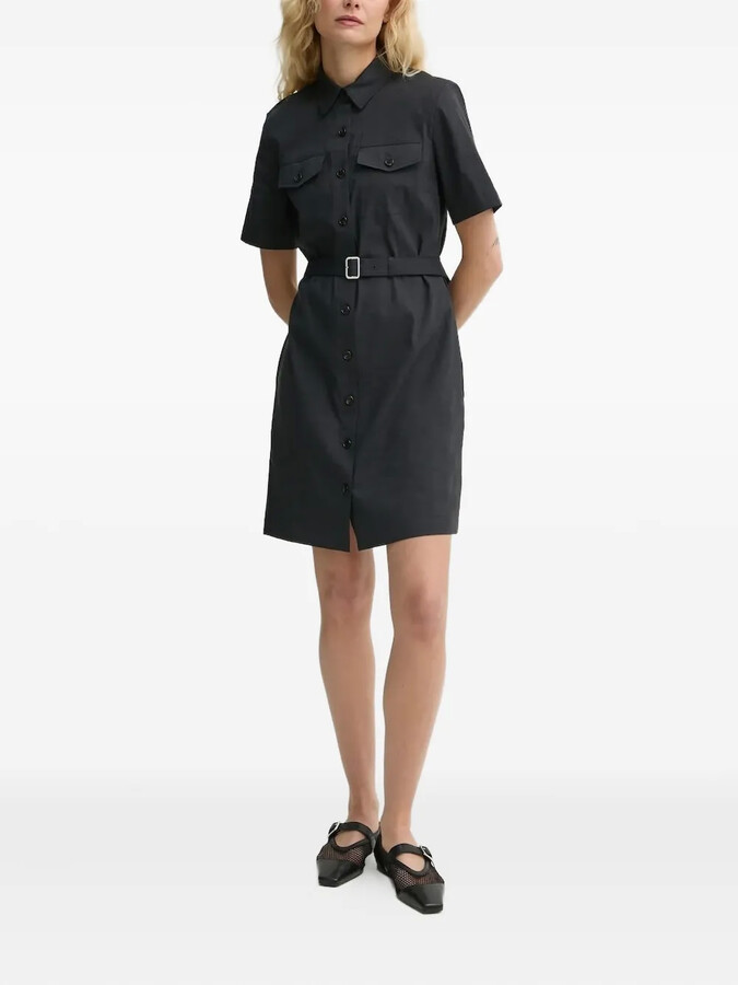 Theory Belted Shirt Mini Dress
