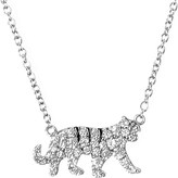 Thumbnail for your product : Qeelin Petite Tiger 18ct white gold diamond pendant necklace