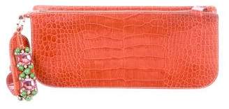 Valentino Embossed Leather Clutch