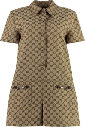 Gucci Gg Canvas Short Jumpsuit - ShopStyle