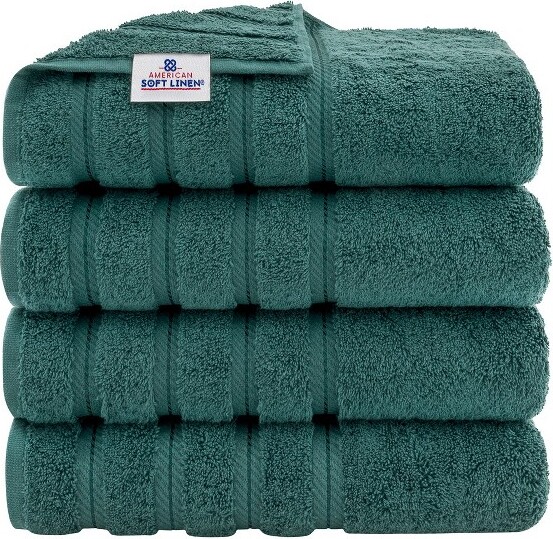 American Soft Linen 6 Piece Towel Set, 100% Cotton Towels for Bathroom,  Dorlion Collection, White - ShopStyle