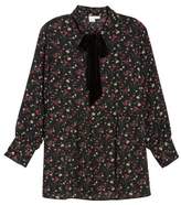 Thumbnail for your product : LOST INK Velvet Tie Floral Blouse