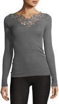 Thumbnail for your product : Zimmerli Pure Opulence Lace-Trim Wool-Silk Top
