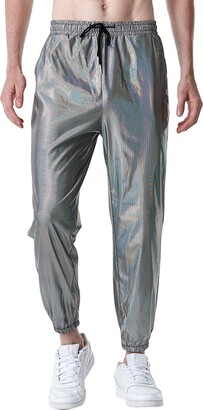 COOFANDY Mens Metallic Shiny Jeans Christmas Party Dance Disco Nightclub  Pants Straight Leg Trousers : : Clothing, Shoes & Accessories