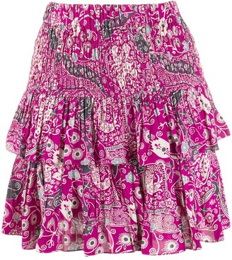 Etoile Isabel Marant Floral-Print Tiered Skirt