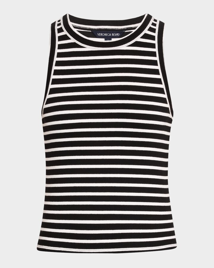 Veronica Beard Jordyn Stripe Cropped Tank Top