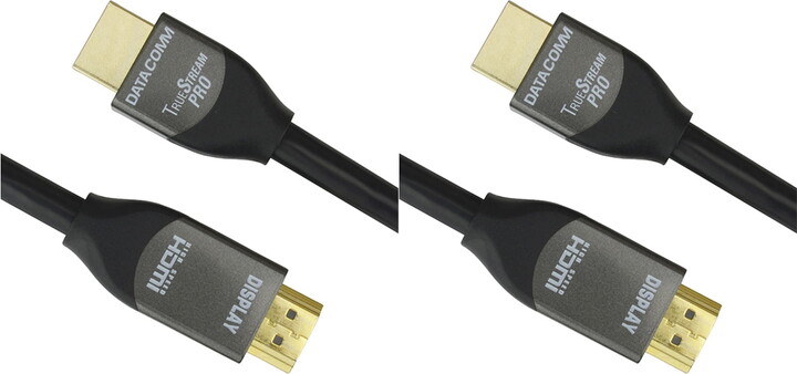 DataComm 2 Pack Electronics 46-1806-BK 18Gbps HDMI Cable (6ft)