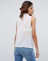 Thumbnail for your product : ASOS High Neck Sleeveless Blouse with Lace Trims