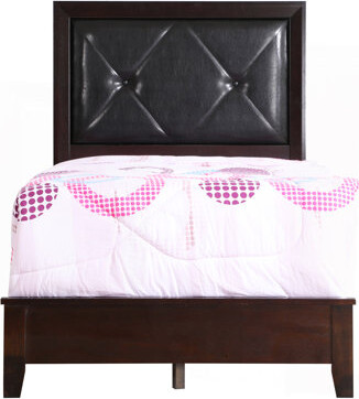 Alxfarton Elegant Transitional Espresso Twin Bed