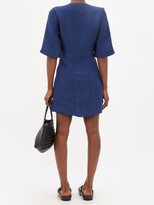 Thumbnail for your product : ZEUS + DIONE Astos Embroidered Linen-blend Mini Dress - Navy