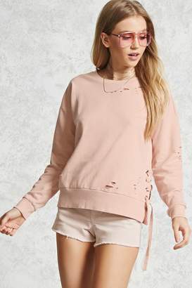Forever 21 Contemporary Ripped Sweatshirt