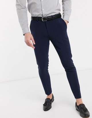 ASOS DESIGN super skinny cropped smart pants in navy - ShopStyle Chinos &  Khakis