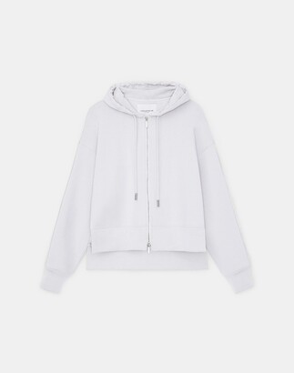 Lafayette 148 New York Cotton French Terry Zip Front Hoodie