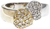 Thumbnail for your product : 18K Yellow & White Gold Two Heart Pave Diamond Ring Size 5