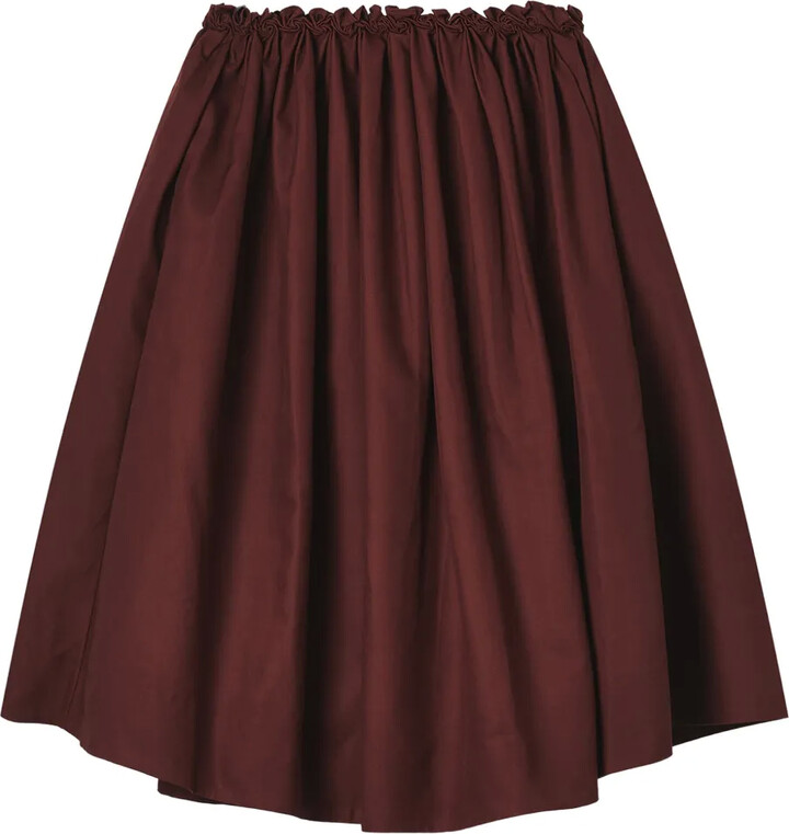 SHUSHU/TONG elastic-waistband gathered A-line skirt