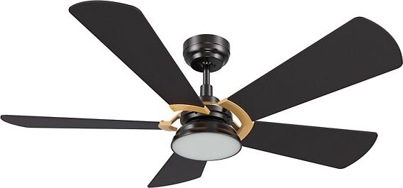 Carro USA Savili LED Smart Ceiling Fan in Black, 5 Blades