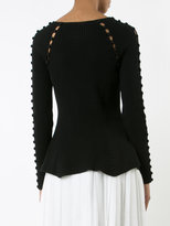 Thumbnail for your product : Carolina Herrera button up rib knit jumper
