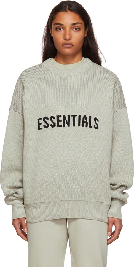 Essentials SSENSE Exclusive Green Knit Pullover Sweater - ShopStyle