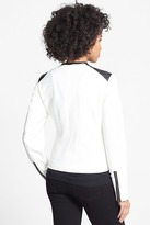 Thumbnail for your product : Calvin Klein Faux Leather Trim Moto Jacket