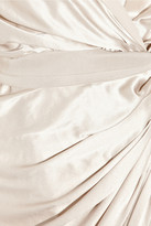 Thumbnail for your product : Asymmetric silk-satin wrap gown