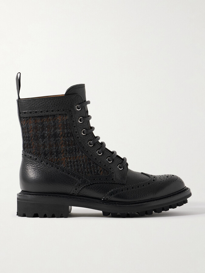 Church's Jacquard-paneled Leather Ankle Boots - Black