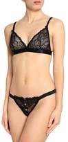 Thumbnail for your product : Mimi Holliday Button-detailed Lace And Satin Low-rise Thong