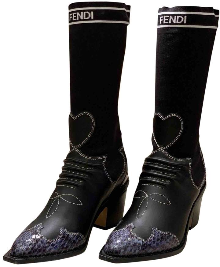 fendi black leather boots