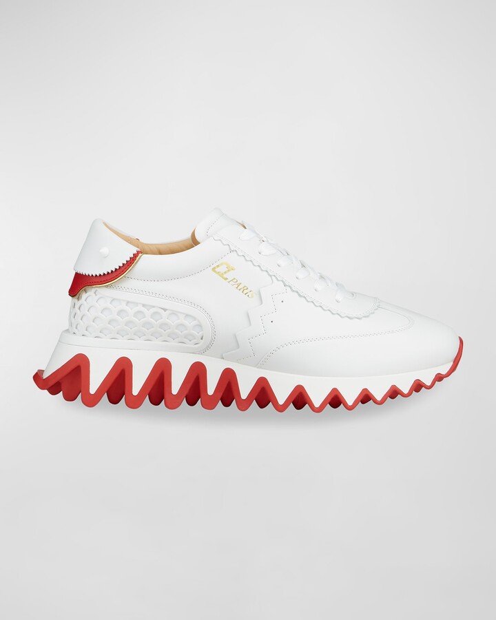 Christian Louboutin Loubishark Donna Red Sole Runner Sneakers In White