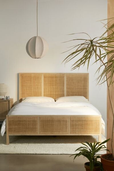 King Size Bed Frame The World S, Brookside Ivy Wood Platform Bed Frame With Upholstered Headboard King