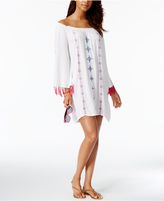Thumbnail for your product : Raviya Embroidered Tasseled Off-The-Shoulder Cover-Up