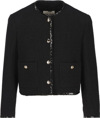 Miu Miu Chevron Oversized Zip Up Bomber Jacket - ShopStyle