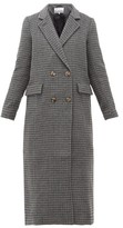 Thumbnail for your product : Ganni Checked Wool-blend Longline Coat - Dark Grey