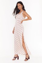 Thumbnail for your product : Nasty Gal Womens Don't Slit Up Polka Dot Maxi Dress - Beige - 6