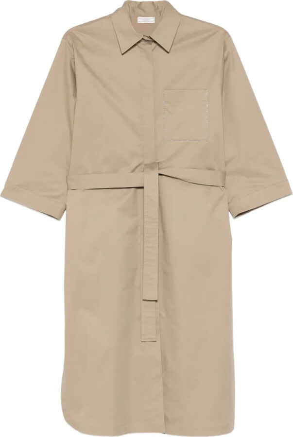 Peserico Belt Chest-Pocket Midi Dress
