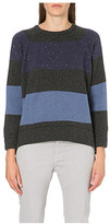 Thumbnail for your product : Brunello Cucinelli Striped sequin-detailed cashmere jumper