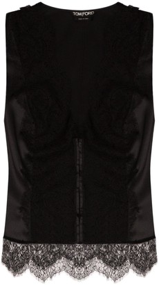 Tom Ford Lace Panel Sleeveless Blouse