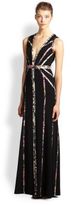 Thumbnail for your product : BCBGMAXAZRIA Print-Trimmed Gown