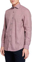 Thumbnail for your product : Ermenegildo Zegna Men's Long-Sleeve Linen Blend Houndstooth Sport Shirt
